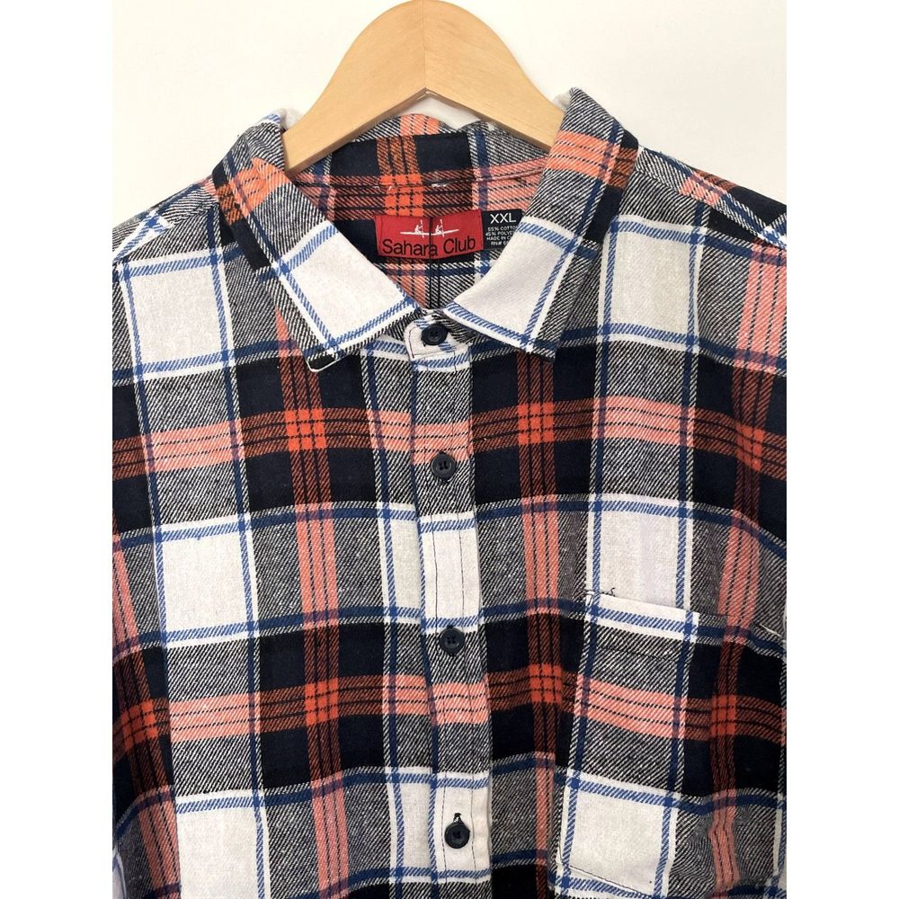 Sahara Club Classic Plaid Men's Flannel Button Shirt Size 2XL XXL NEW D59